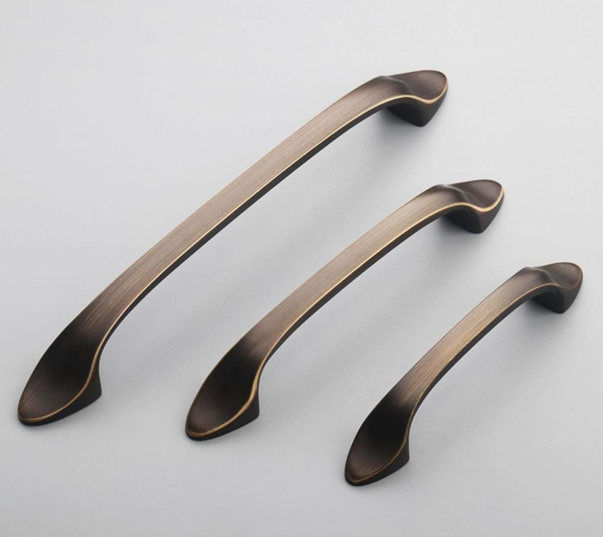 Aged Solid Brass Drawer Pull Handle Coffee Paleo Color 4 5 7 Inches 96 128 192 mm Kitchen Cabinet Door Furniture Decor Hardware Wholesale