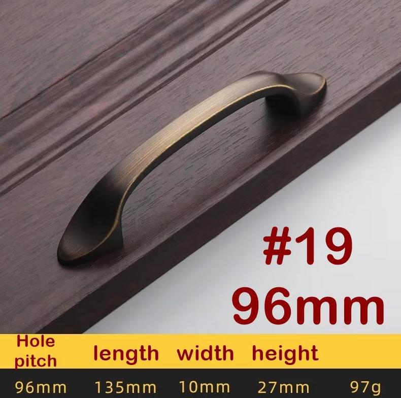 Aged Solid Brass Drawer Pull Handle Coffee Paleo Color 4 5 7 Inches 96 128 192 mm Kitchen Cabinet Door Furniture Decor Hardware Wholesale