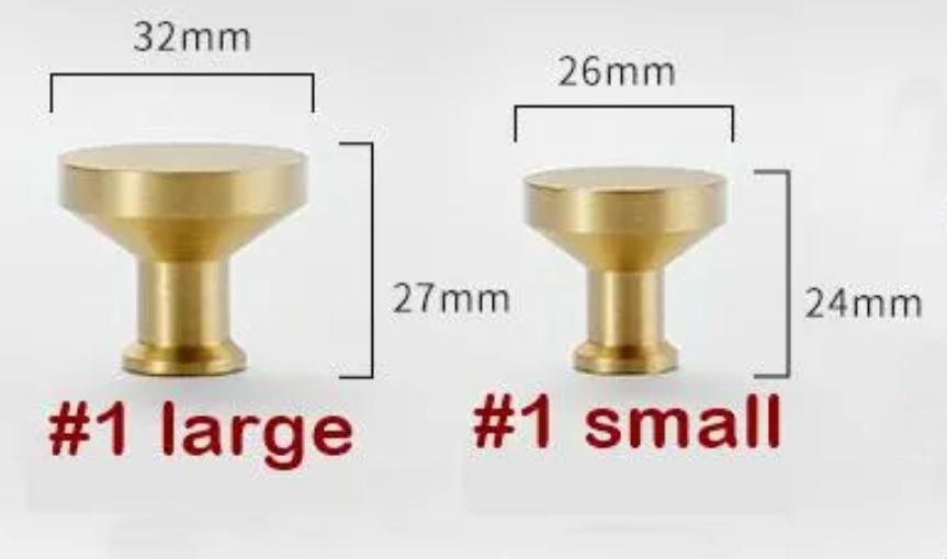 Aged Solid Brass Drawer Knob 24 27 mm 1" 1 1/8" Gold Brass Color Kitchen Door Drawer Pull Furniture Hardware Wholesale