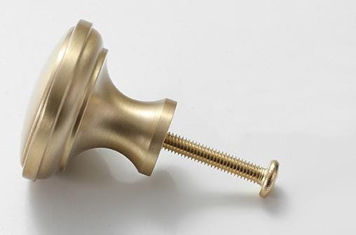 Brushed Solid Brass Drawer Knob 20 22 mm 3/4" 7/8" Brass Color Kitchen Door Drawer Pull Furniture Hardware Wholesale
