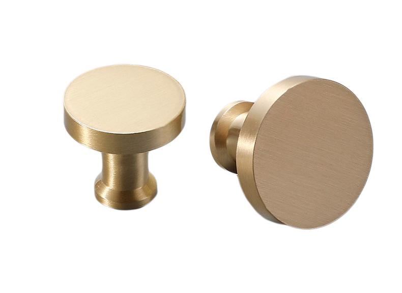 Aged Solid Brass Drawer Knob 24 27 mm 1" 1 1/8" Gold Brass Color Kitchen Door Drawer Pull Furniture Hardware Wholesale