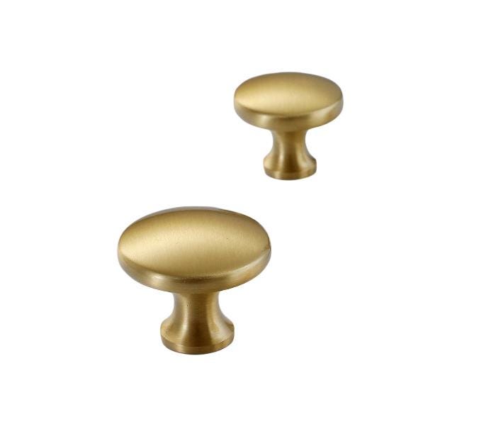 Brushed Solid Brass Drawer Knob 23 27 mm 7/8" 1 1/8" Brass Color Kitchen Door Drawer Pull Furniture Hardware Wholesale