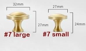 Brushed Solid Brass Drawer Knob 24 27 mm 1" 1" Brass Color Kitchen Door Drawer Pull Furniture Hardware Wholesale