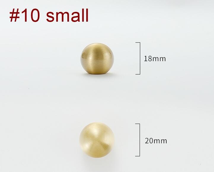 Brushed Solid Brass Drawer Knob 18 23 27 mm 3/4" 7/8" 1" Brass Color Kitchen Door Drawer Pull Furniture Hardware Wholesale