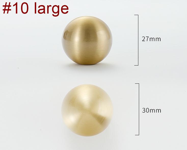 Brushed Solid Brass Drawer Knob 18 23 27 mm 3/4" 7/8" 1" Brass Color Kitchen Door Drawer Pull Furniture Hardware Wholesale