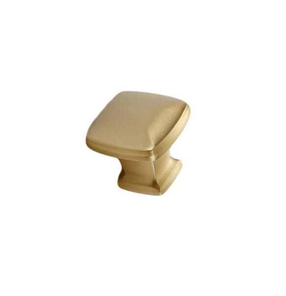 Brushed Solid Brass Drawer Knob 26 28 mm 1" 1 1/8" Brass Color Kitchen Door Drawer Pull Furniture Hardware Wholesale