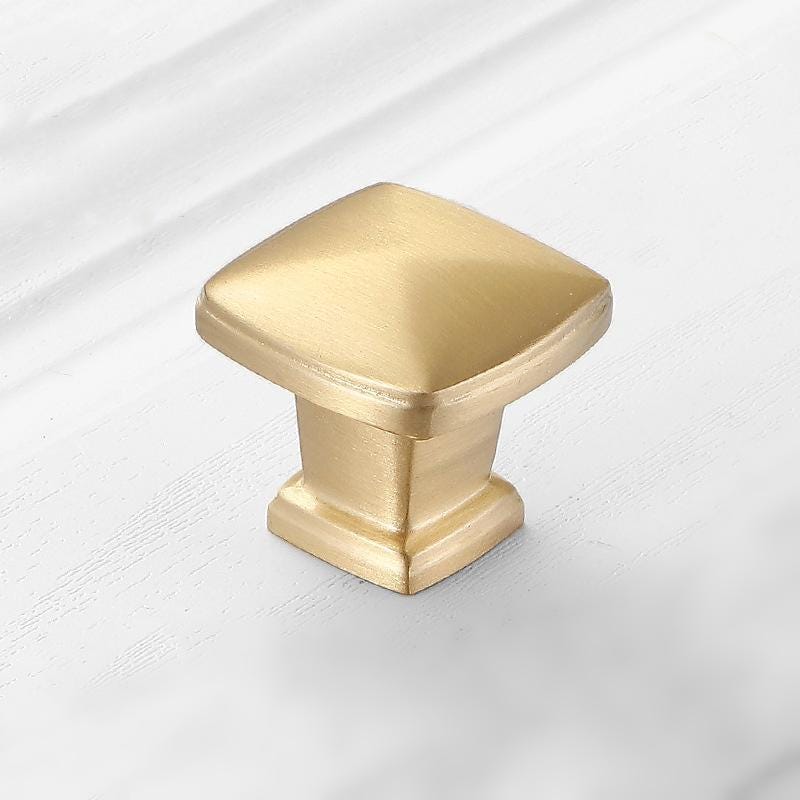 Brushed Solid Brass Drawer Knob 26 28 mm 1" 1 1/8" Brass Color Kitchen Door Drawer Pull Furniture Hardware Wholesale