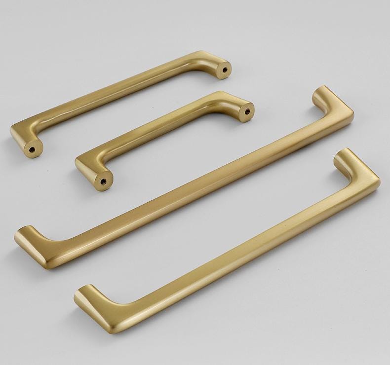 Brushed Solid Brass Drawer Pull Handle Brass Color 4 5 7 8 Inches 106 138 170 202 mm Kitchen Cabinet Door Furniture Decor Hardware Wholesale
