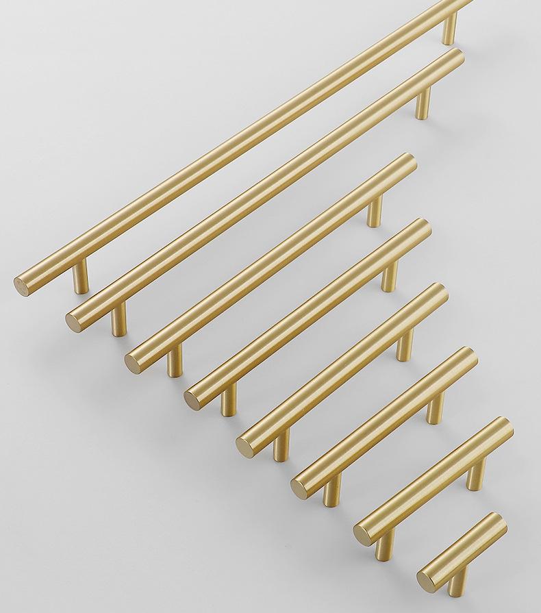 Brushed Solid Brass Drawer Pull Handle Brass Color 4 5 6 10 Inches 100 125 150 260mm Kitchen Cabinet Door Furniture Decor Hardware Wholesale