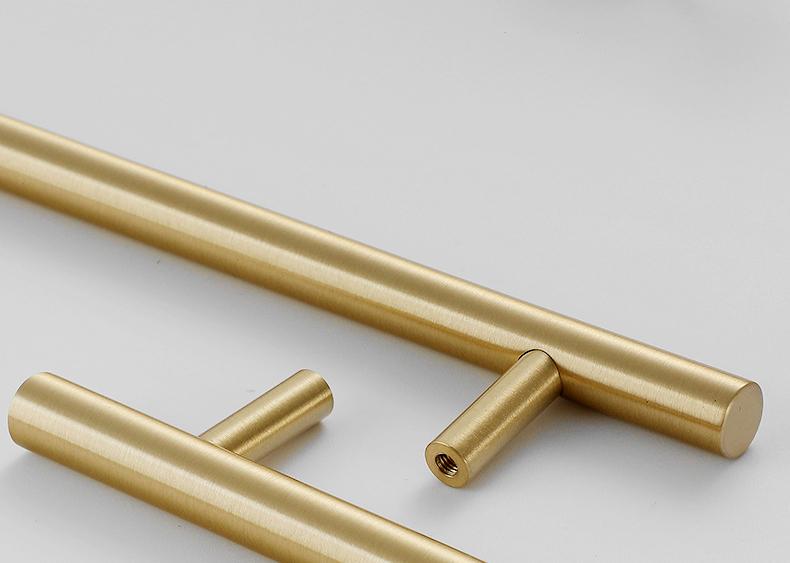 Brushed Solid Brass Drawer Pull Handle Brass Color 4 5 6 10 Inches 100 125 150 260mm Kitchen Cabinet Door Furniture Decor Hardware Wholesale