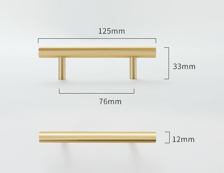 Brushed Solid Brass Drawer Pull Handle Brass Color 4 5 6 10 Inches 100 125 150 260mm Kitchen Cabinet Door Furniture Decor Hardware Wholesale