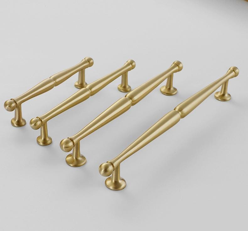 Brushed Solid Brass Drawer Pull Handle Brass Color 5 6 8 9 Inches 127 160 195 230 mm Kitchen Cabinet Door Furniture Decor Hardware Wholesale