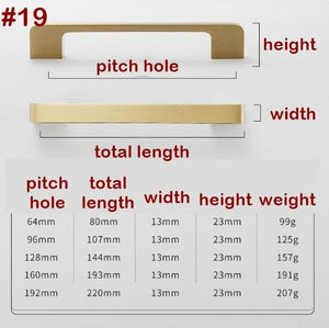 Solid Brass Cabinet Pulls & Knobs - Brass Color Finish for Cabinets - #19 107mm / 1pc