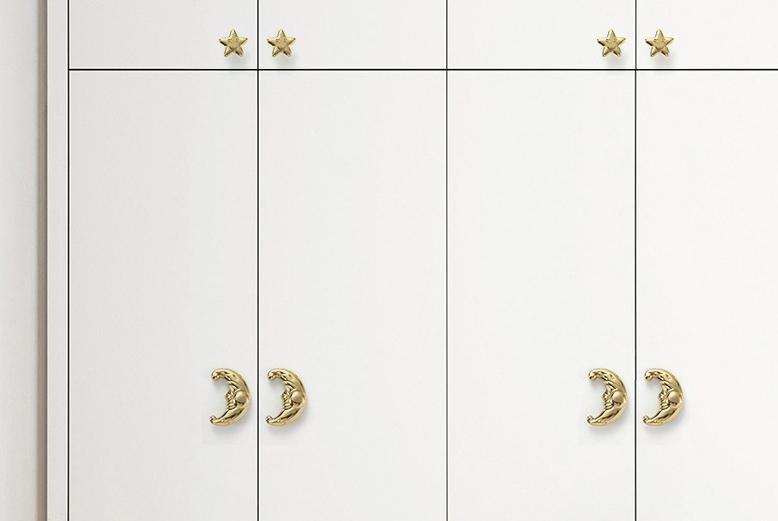 Solid Brass Moon Drawer Knob 58 92 mm 2 1/4" 3 5/8" Gold Color Kitchen Door Drawer Pull Furniture Hardware Wholesale