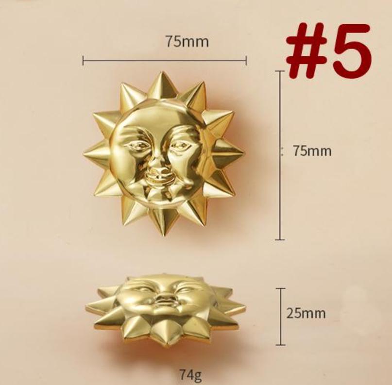 Solid Brass Sun Drawer Knob 25 75 mm 1" 3" Gold Color Kitchen Door Drawer Pull Furniture Hardware Wholesale