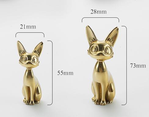 Solid Brass Cat Drawer Knob 55 73 mm 2 1/8" 2 7/8" Gold Color Kitchen Door Drawer Pull Furniture Hardware Wholesale