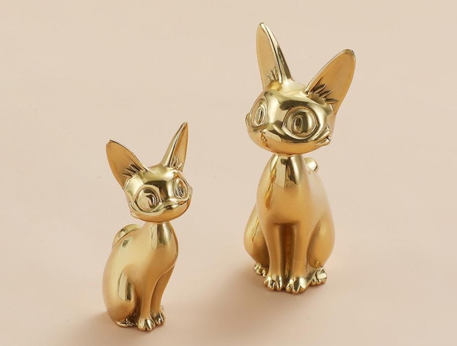 Solid Brass Cat Drawer Knob 55 73 mm 2 1/8" 2 7/8" Gold Color Kitchen Door Drawer Pull Furniture Hardware Wholesale
