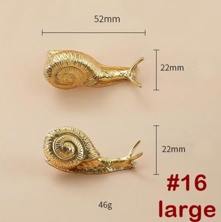 Solid Brass Snail Drawer Knob 42 52 mm 1 5/8" 2" Gold Color Kitchen Door Drawer Pull Furniture Hardware Wholesale