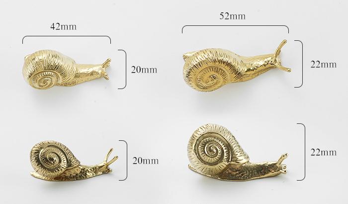 Solid Brass Snail Drawer Knob 42 52 mm 1 5/8" 2" Gold Color Kitchen Door Drawer Pull Furniture Hardware Wholesale