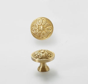Solid Brass Floral Cabinet Pulls & Knobs - Gold Finish for Cabinets - view 6