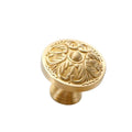 Solid Brass Floral Cabinet Pulls & Knobs - Gold Finish for Cabinets - #8 / 1pc