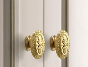 Solid Brass Floral Cabinet Pulls & Knobs - Gold Finish for Cabinets - view 5