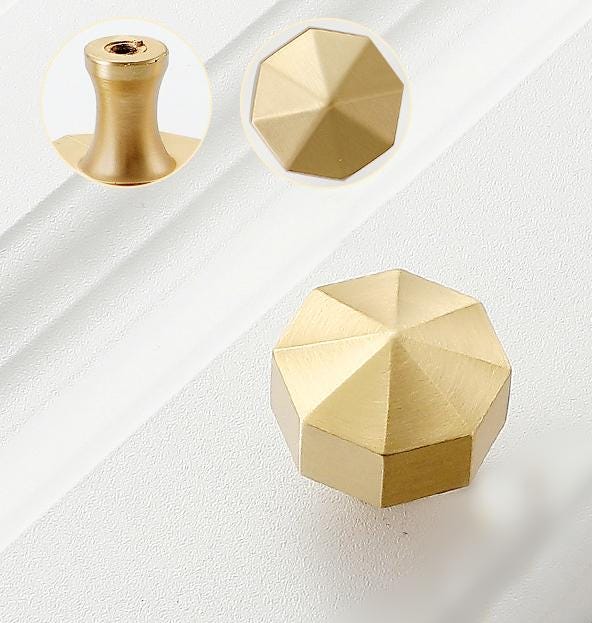 Brushed Solid Brass Round Drawer Knob 30 30 mm 1 1/8" 1 1/8" Brass Color Kitchen Door Drawer Pull Furniture Hardware Wholesale