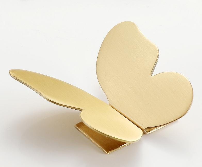 Brushed Solid Brass Butterfly Drawer Knob 38 74 mm 1 1/2" 3" Brass Color Kitchen Door Drawer Pull Furniture Hardware Wholesale