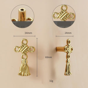 Solid Brass Floral Cabinet Pulls & Knobs - Gold Finish for Cabinets - view 2