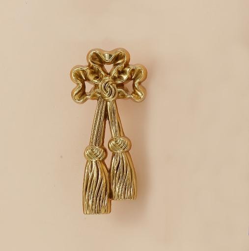 Solid Brass Tassel Drawer Knob 32 67 mm 1 1/4 2 5/8 Inches Gold Color Kitchen Door Drawer Pull Furniture Hardware Wholesale