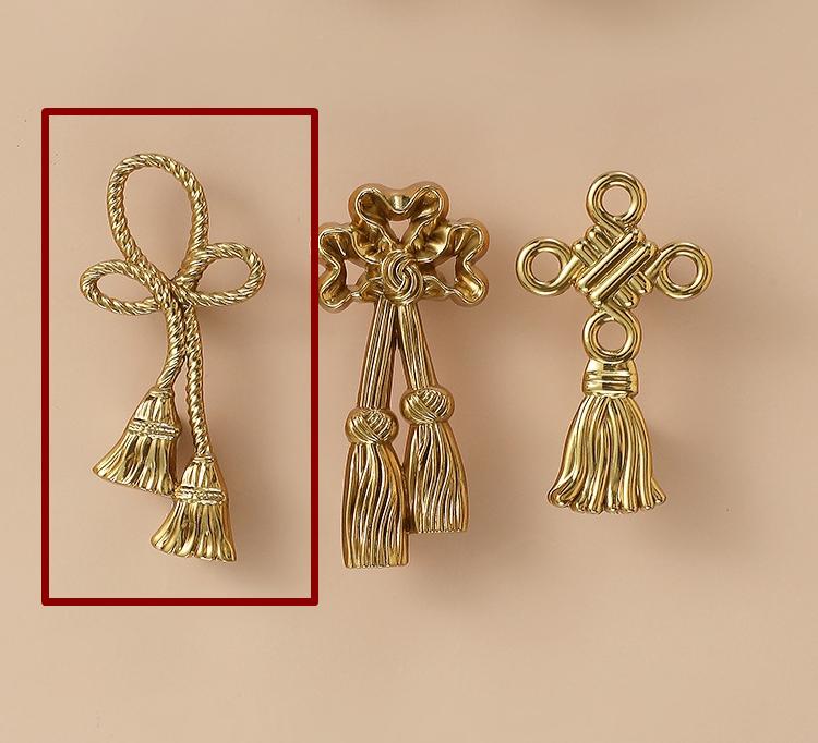 Solid Brass Floral Cabinet Pulls & Knobs - Gold Finish for Cabinets - view 3