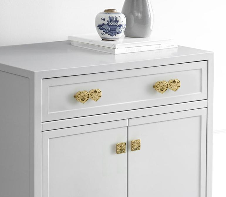 Solid Brass Square Drawer Knob 17 32 mm 5/8 1 1/4 Inches Gold Color Kitchen Door Drawer Pull Furniture Hardware Wholesale