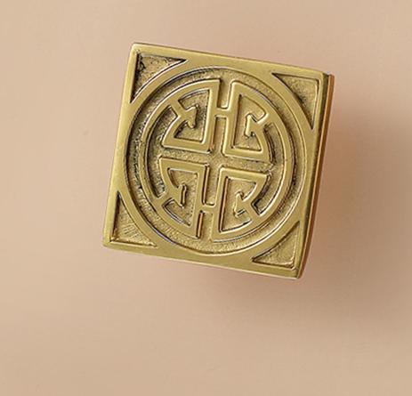 Solid Brass Square Drawer Knob 17 32 mm 5/8 1 1/4 Inches Gold Color Kitchen Door Drawer Pull Furniture Hardware Wholesale