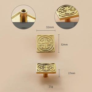 Solid Brass Square Cabinet Pulls & Knobs - Gold Finish for Cabinets - view 3