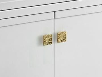 Solid Brass Square Drawer Knob 17 32 mm 5/8 1 1/4 Inches Gold Color Kitchen Door Drawer Pull Furniture Hardware Wholesale