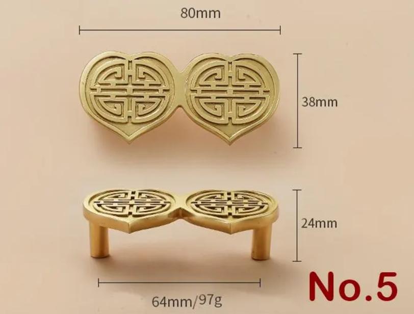 Solid Brass Heart Drawer Pull Handle 24 80 mm 1 3 1/8 Inches Gold Color Kitchen Door Drawer Pull Furniture Hardware Wholesale