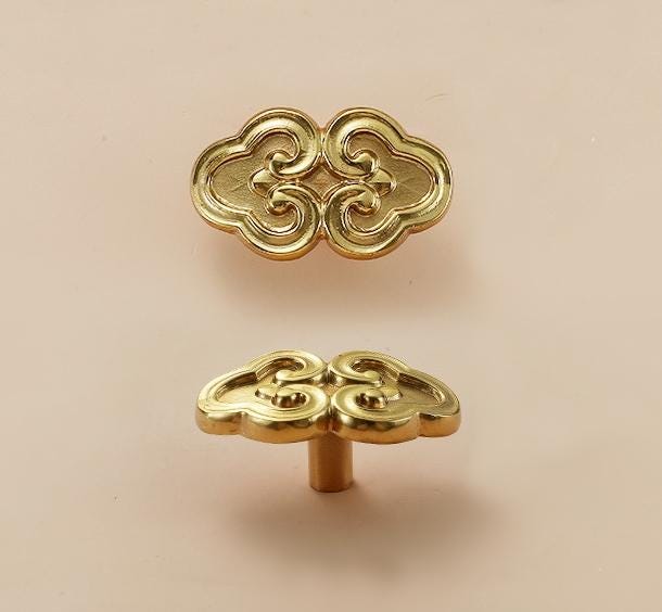 Solid Brass Floral Cabinet Pulls & Knobs - Gold Finish for Cabinets - view 8