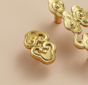 Solid Brass Floral Cabinet Pulls & Knobs - Gold Finish for Cabinets - view 6