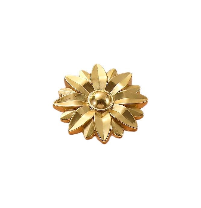 Solid Brass Flower Drawer Knob 24 45 mm 1 1 3/4 Inches Gold Color Kitchen Door Drawer Pull Furniture Hardware Wholesale