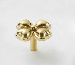 Solid Brass Flower Drawer Knob 27 35 mm 1 1 3/8 Inches Gold Color Kitchen Door Drawer Pull Furniture Hardware Wholesale