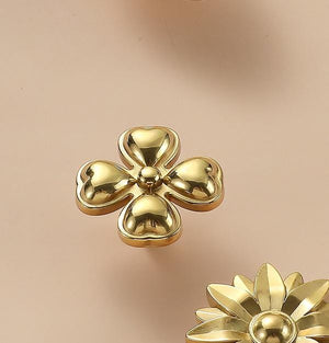 Solid Brass Floral Cabinet Pulls & Knobs - Gold Finish for Cabinets - view 4