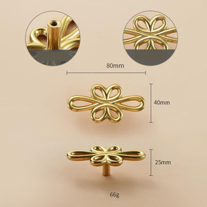 Solid Brass Floral Cabinet Pulls & Knobs - Gold Finish for Cabinets - view 3