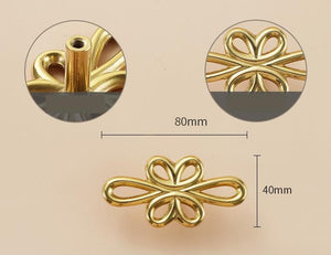 Solid Brass Floral Cabinet Pulls & Knobs - Gold Finish for Cabinets - view 8