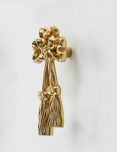 Solid Brass Tassel Drawer Knob 32 67 mm 1 1/4 2 5/8 Inches Gold Color Kitchen Door Drawer Pull Furniture Hardware Wholesale