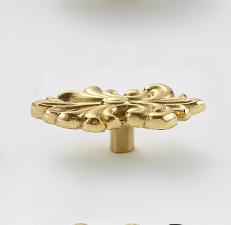 Solid Brass Flower Drawer Knob 18 55 mm 3/4 2 1/8 Inches Gold Color Kitchen Door Drawer Pull Furniture Hardware Wholesale