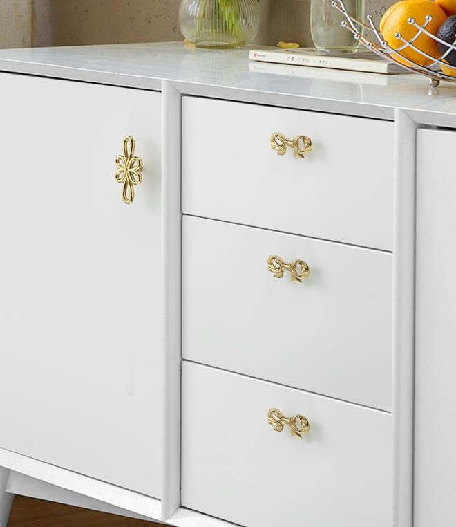 Solid Brass Floral Cabinet Pulls & Knobs - Gold Finish for Cabinets - view 6