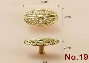Solid Brass Floral Cabinet Pulls & Knobs - Gold Finish for Cabinets - view 2