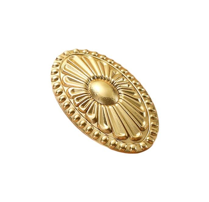 Solid Brass Oval Flower Drawer Knob 26 60 mm 1 2 3/8 Inches Gold Color Kitchen Door Drawer Pull Furniture Hardware Wholesale