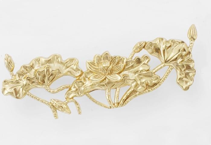 Solid Brass Flowering Branch Drawer Pull Handle 25 165mm 1" 6 5/8" Gold Color Kitchen Door Drawer Pull Furniture Hardware Wholesale