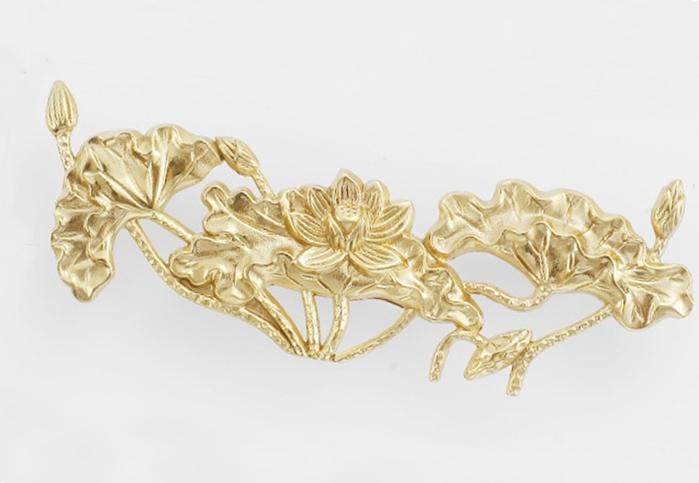 Solid Brass Flowering Branch Drawer Pull Handle 25 165mm 1" 6 5/8" Gold Color Kitchen Door Drawer Pull Furniture Hardware Wholesale